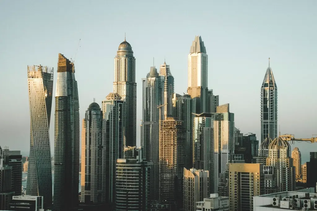 Dubai skyline representing a bilingual Arabic and English branding market