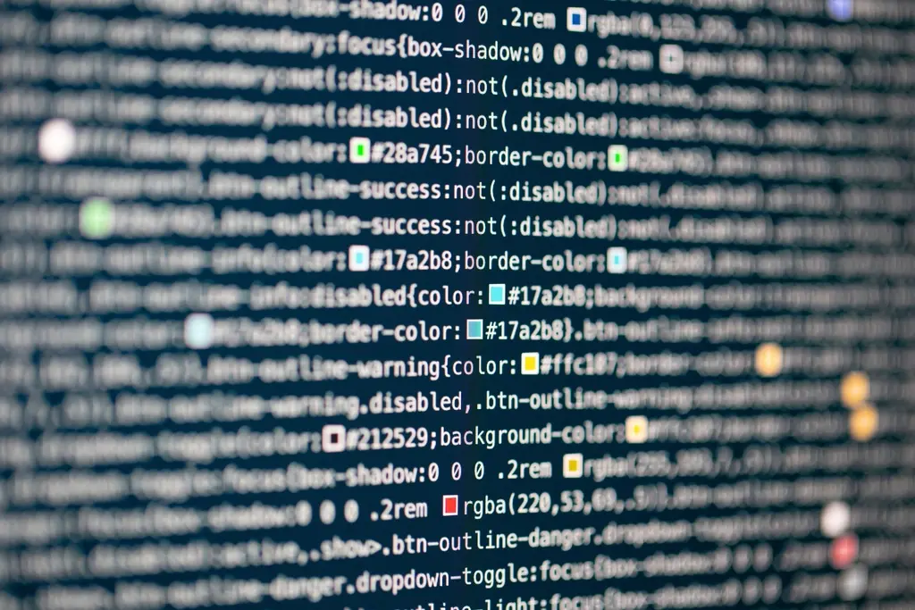 Lines of code displayed on a computer monitor during software development