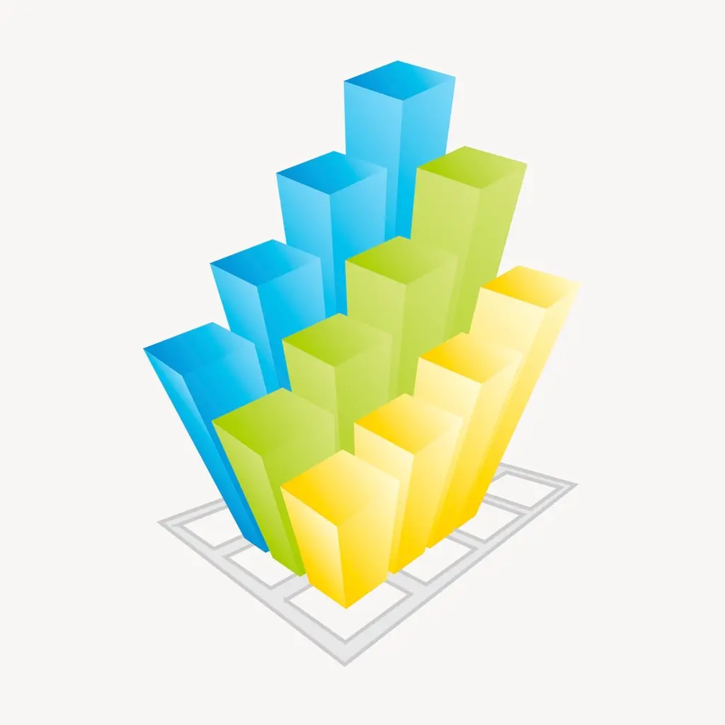 Bar graph illustration showing upward growth trend
