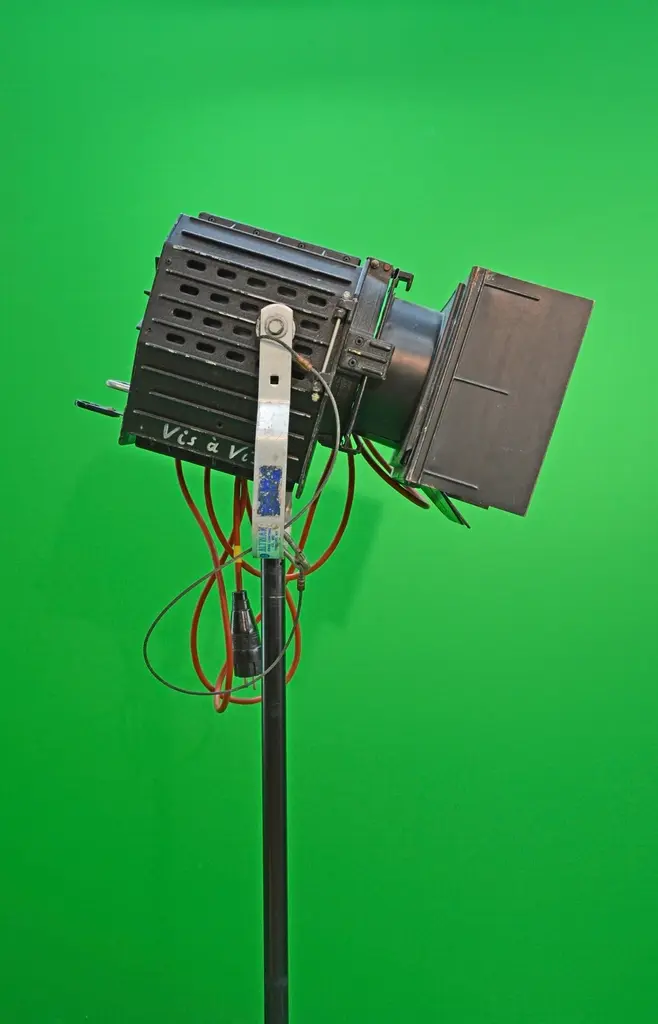 Studio lighting setup with spotlight for professional photography