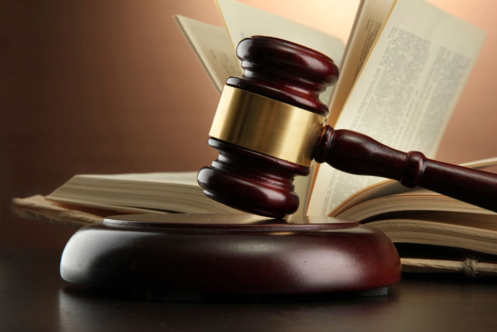 Judicial gavel on a desk, representing law firm and consultancy website design in Dubai