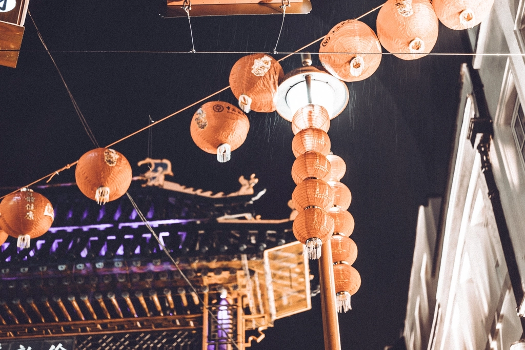 Traditional lanterns lit at night, representing Ramadan marketing campaigns in Dubai